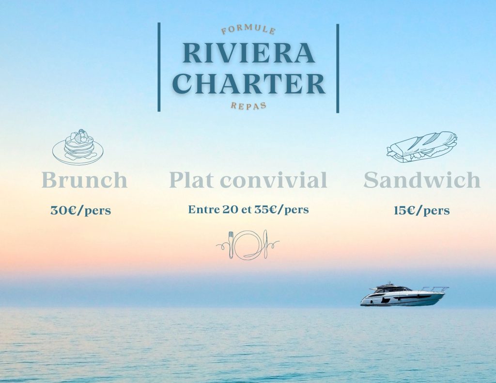 Carte Menu à bord Riviera Charter Offre